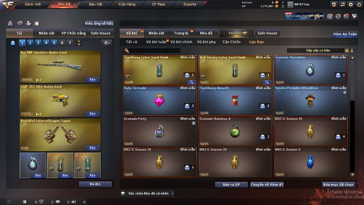 shop acc cf uy tin gia re